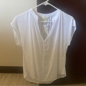 H&M White rayon cotton blend top - Size XS